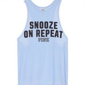 Vs Pink Snooze on Repeat muscle tank top Large
